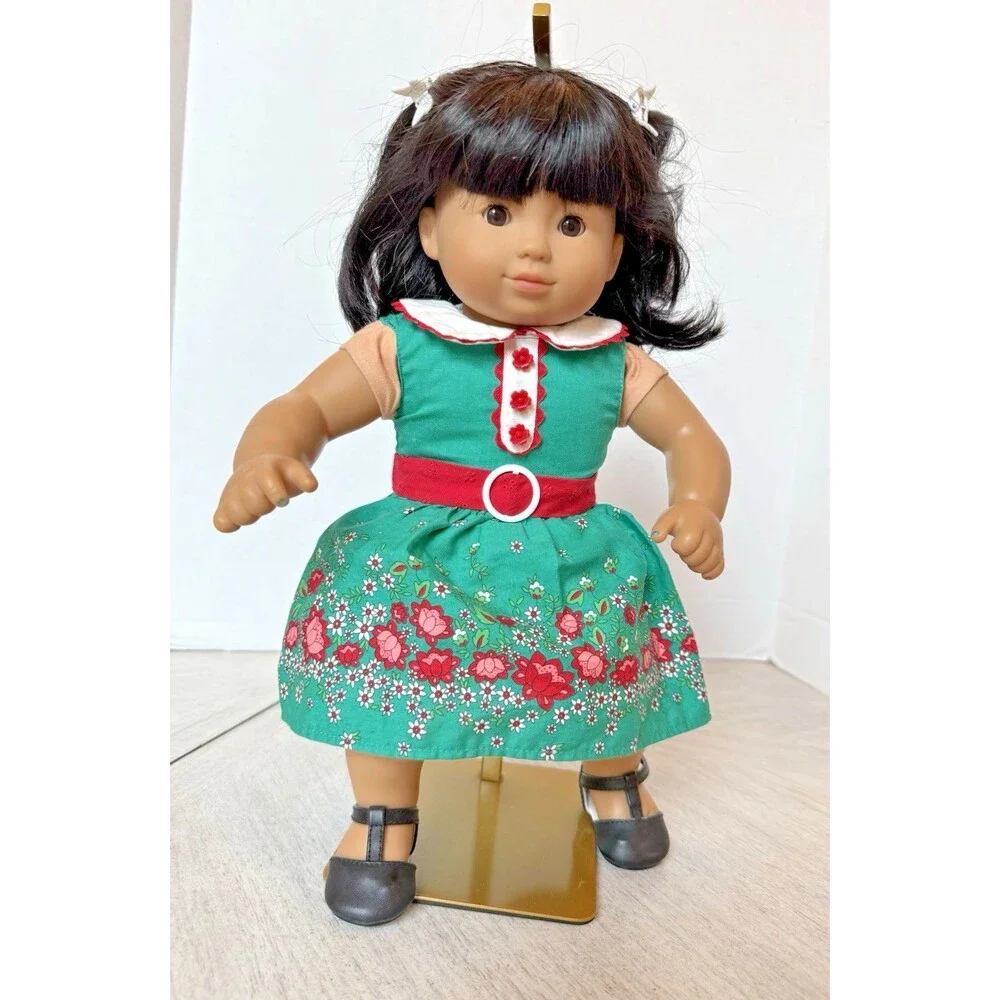 American Girl Bitty Twin Asian Doll Black Hair Brown Eyes Kit Kittredge Outfit
